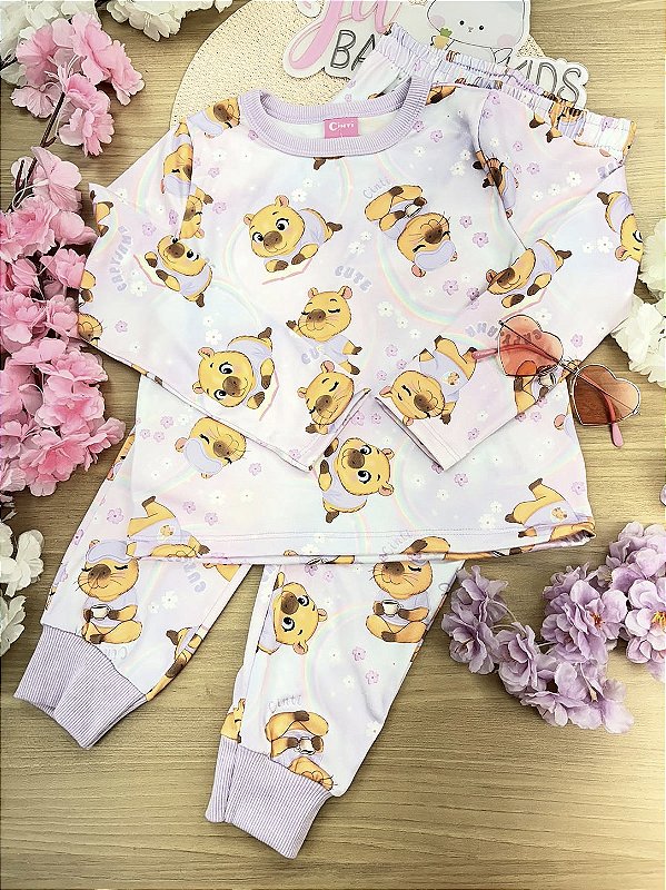 Pijama Blusa e Calça Capivara Cinti