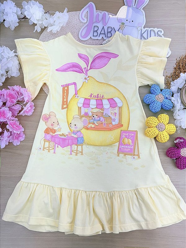 Vestido em Meia Malha Kukiê Infantil Menina