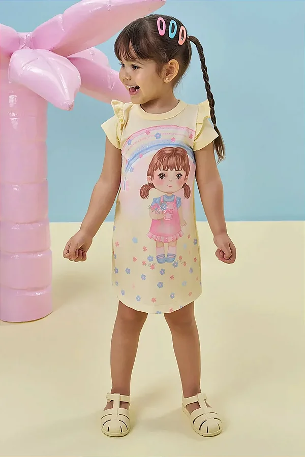 Vestido em Meia Malha Kukiê Bebê Menina