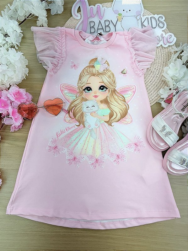 Vestido em Molecotton Kukiê Infantil Menina