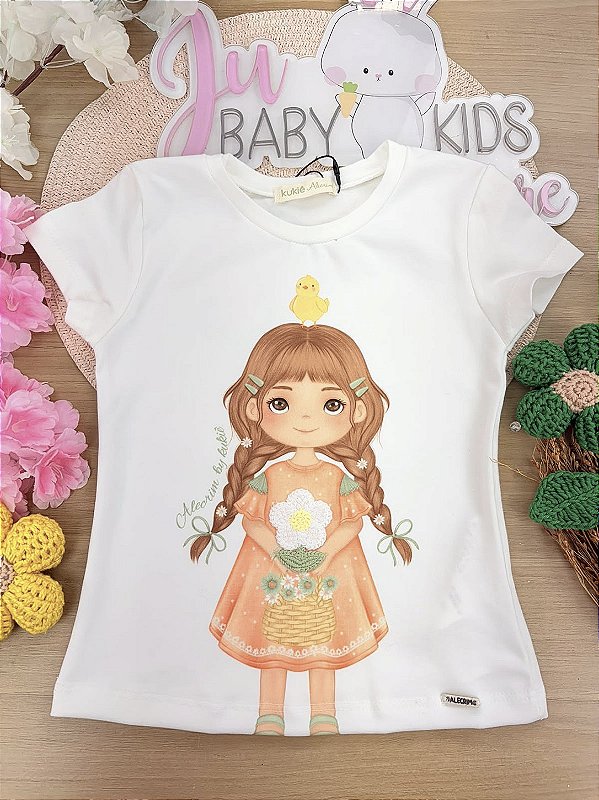 Blusa em Cotton Kukiê Infantil Menina