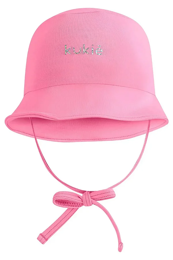Chapéu em Malha com Proteção UV50+ Rosa Kukiê Bebê Menina