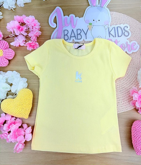 Blusa em Canelado Liz Amarelo Kukiê