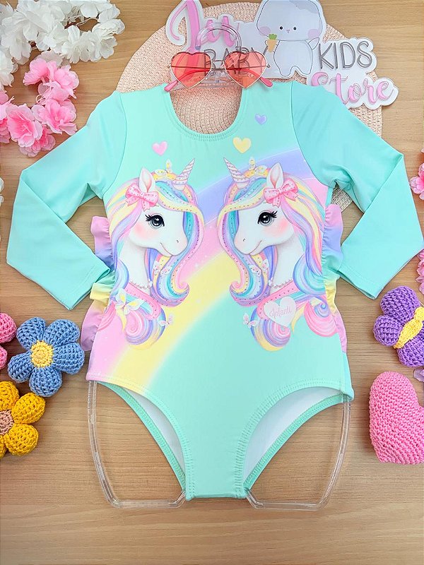 Maiô em Malha UV Dry com Proteção UV 50+ Infanti Infantil Menina