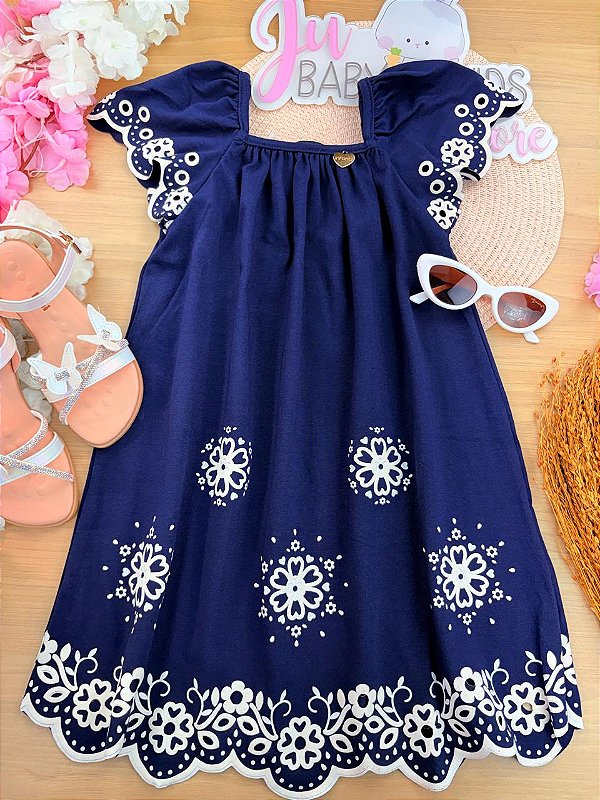 Vestido em Cotton Infanti Infantil Menina
