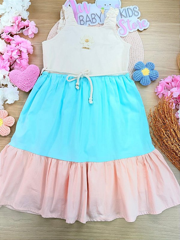 Vestido em Tricoline com Elastano Infanti Infantil Menina