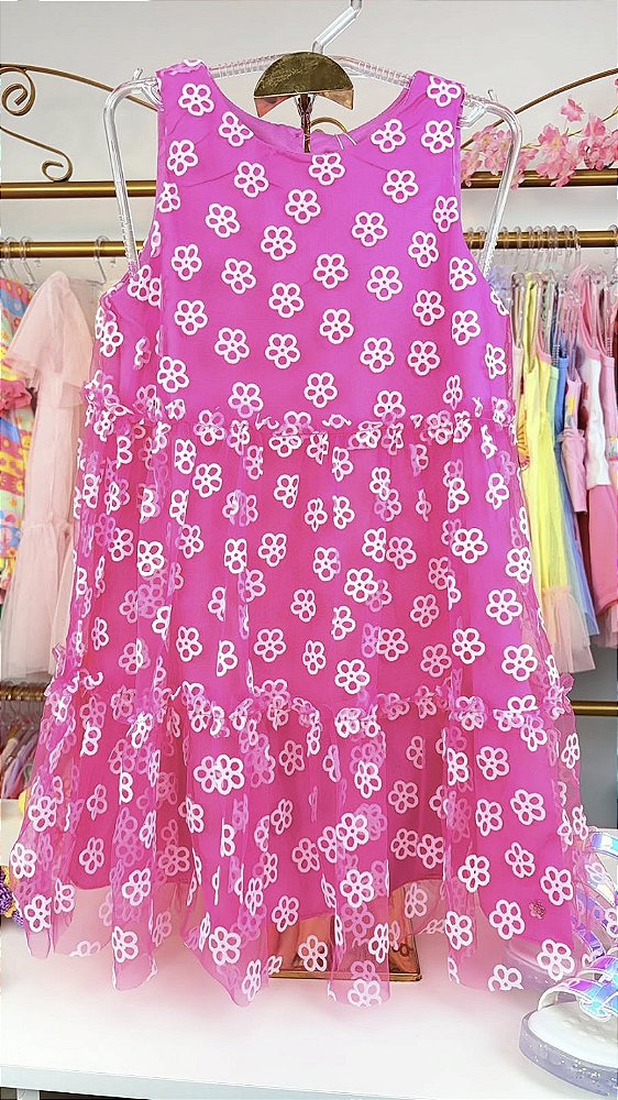 Vestido Rosa Flores Mon Sucré