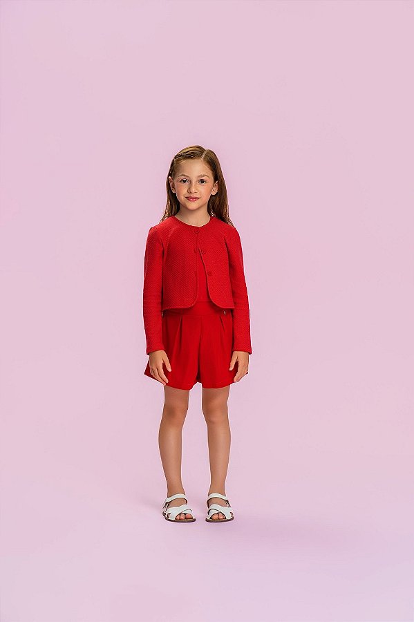 Cardigan Verão 2027 Vermelho Mon Sucré