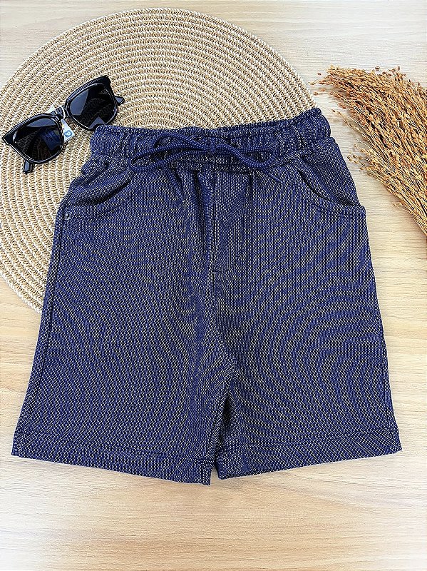 Bermuda em Malha Denim com Elastano Johnny Fox Teen Menino