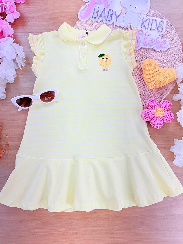 Vestido em Cotton Fio Tinto Kukiê Infantil Menina