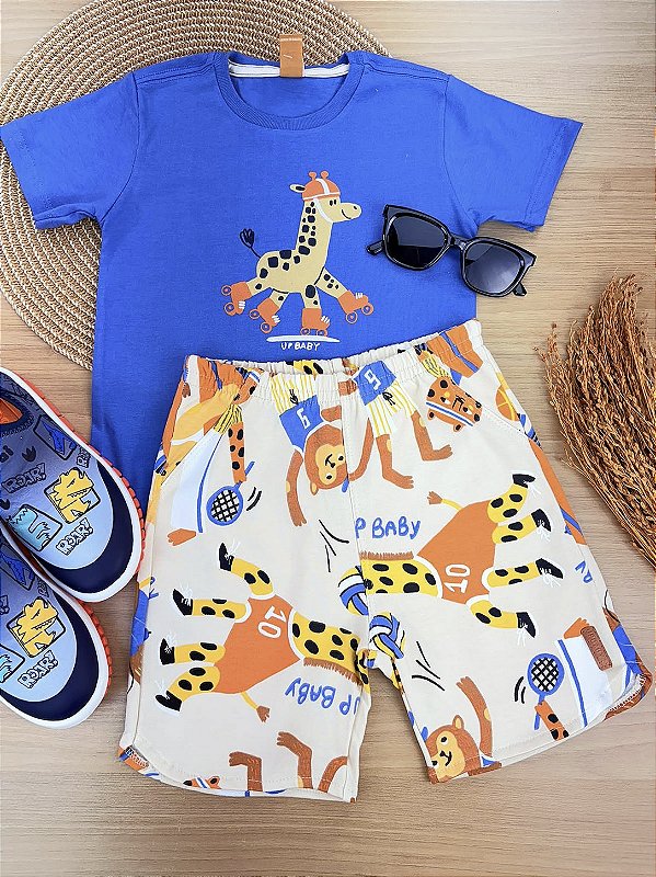 Conjunto Camiseta Malha e Bermuda Molecotton Up Baby