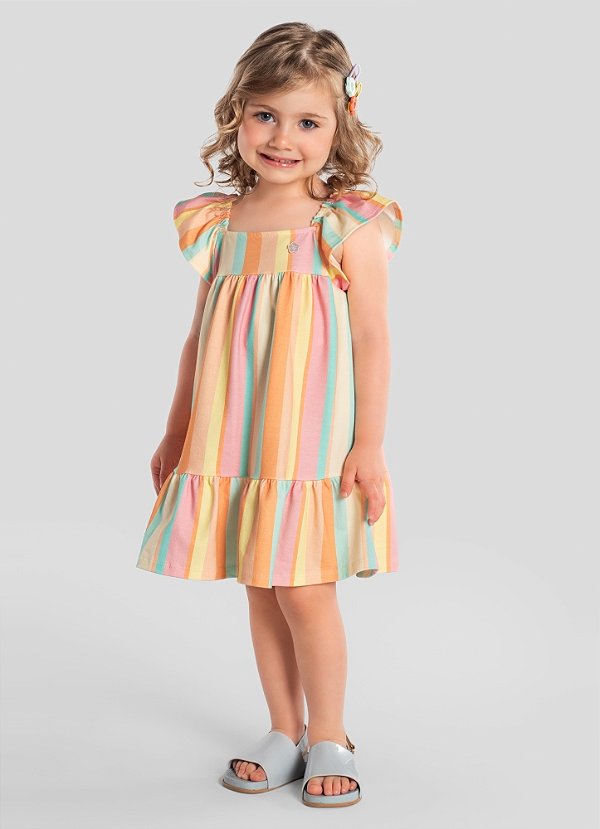 Vestido Infantil em Cotton Menina Brandili