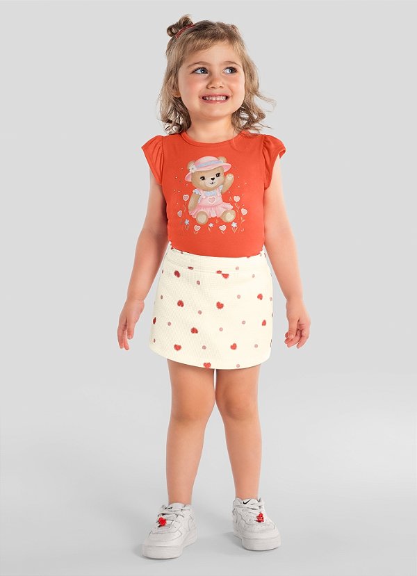 Conjunto Infantil Menina Meia Malha e Ribana Brandili