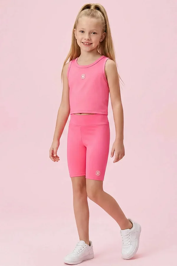 Bermuda Biker em Malha Poliamida UV 50+ Infanti Infantil Menina