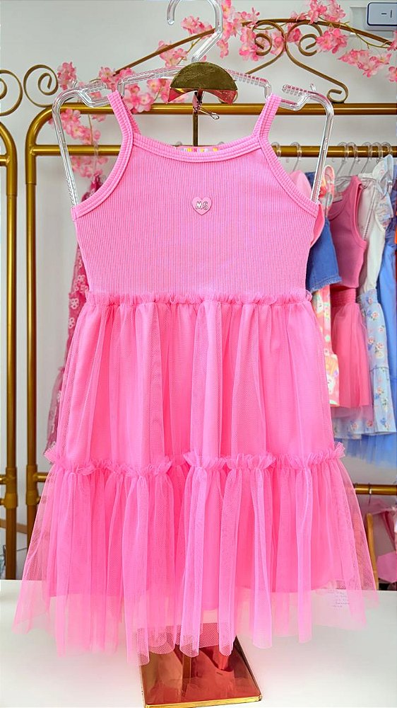 Vestido de Tule Rosa Mon Sucré