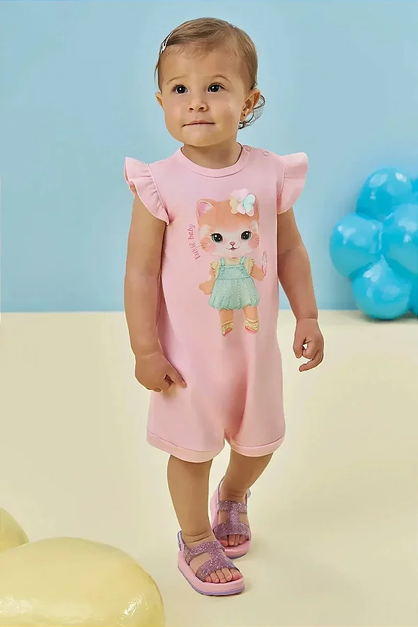 Macacão em Suedine Kukiê Bebê Menina