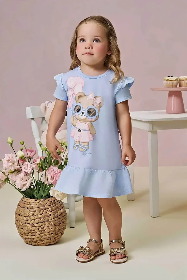 Vestido em Meia Malha Infanti Infantil Menina