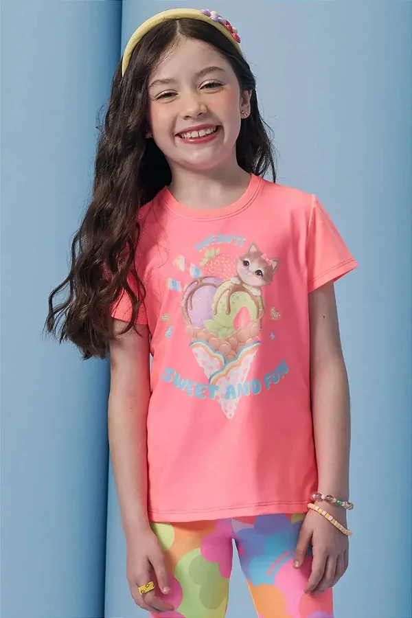 Blusa Alongada em Meia Malha Infanti Infantil Menina