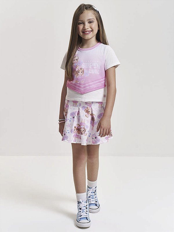 Conjunto Blusa e Shorts Saia Cinti