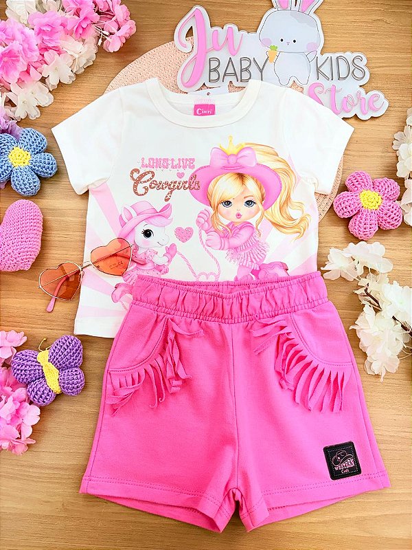 Conjunto Blusa e Shorts Boiadeira Cinti