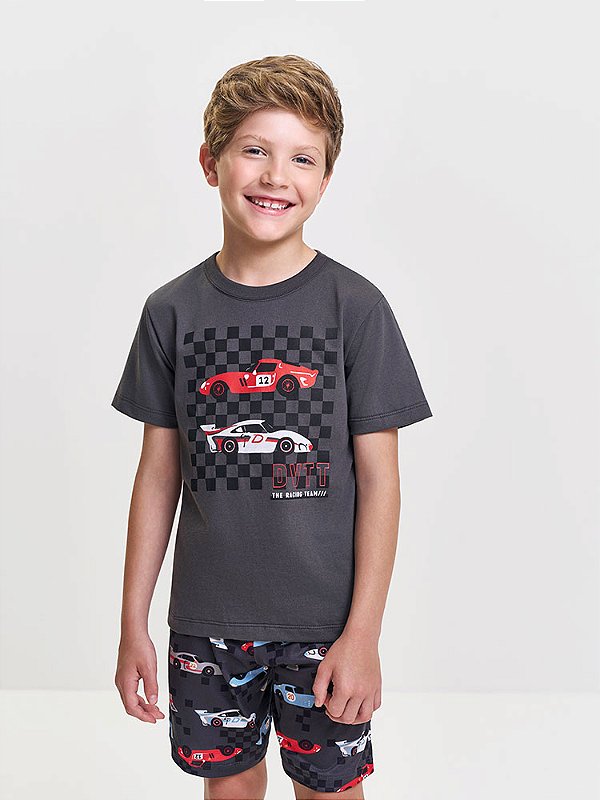 Pijama Camiseta e Bermuda Carros Divertto