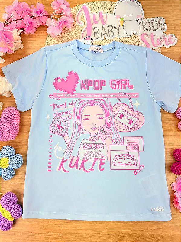 Camiseta em Meia Malha Kukiê Infantil Menina