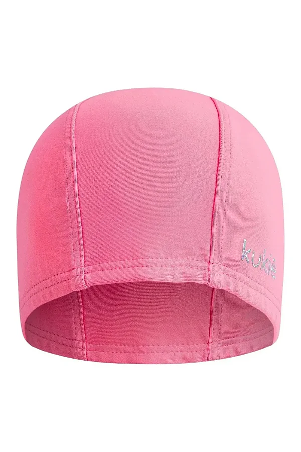 Touca de Natação em Malha com Proteção UV50+ Rosa Kukiê Infantil Menina
