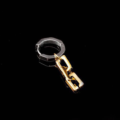 Brinco Key Design Yatchy de Aço Prata e Dourado