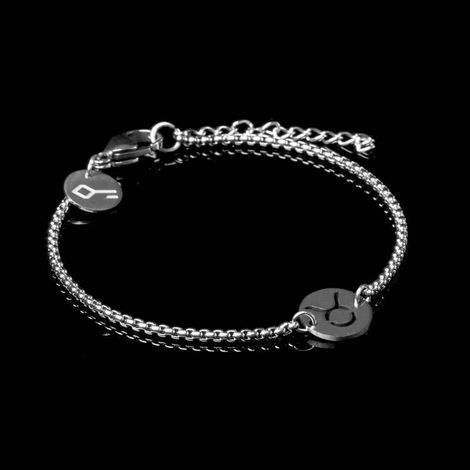 Pulseira Key Design Signo Touro de Aço Prata Ajustável