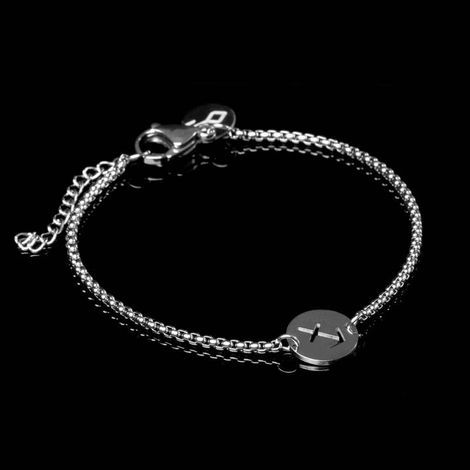 Pulseira Key Design Signo Sagitário de Aço Prata Ajustável