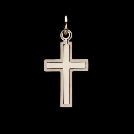 Pingente Key Design Cruz de Aço Prata