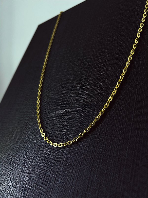 Corrente Key Design Oval Dourado 3mm
