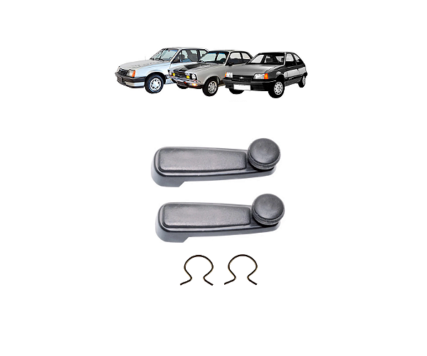PAR MANIVELA VIDRO CHEVETTE MONZA CAMINHÕES METAL 8 ESTRIA