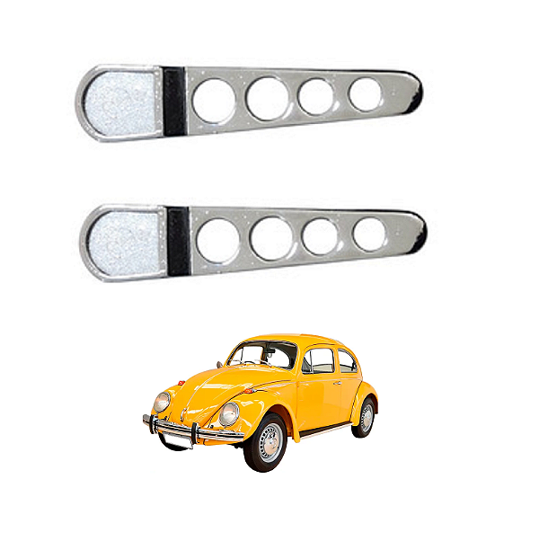 PAR MAÇANETA DA PORTA FUSCA KOMBI GOL FIXAÇÃO PINO CROMADA