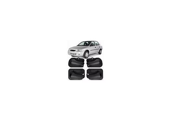 KIT 4 MAÇANETAS INTERNAS PORTA CORSA COR PRETA