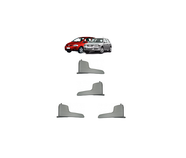 KIT 4 MAÇANETAS INTERNA PORTA FOX GOL G4 CINZA CLARO METAL