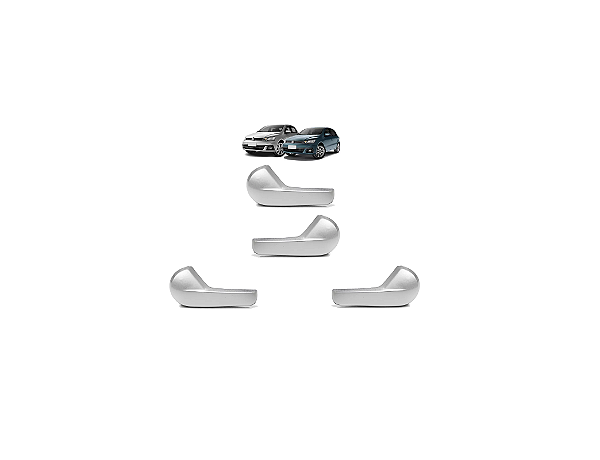 KIT 4 MAÇANETAS INTERNAS PORTA VOYAGE GOL SAVEIRO G7 PRATA