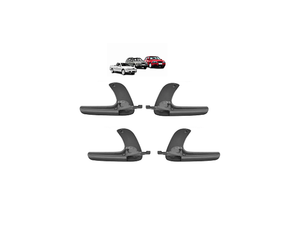 KIT 4 MAÇANETA INT PORTA SAVEIRO PARATI GOL G3 PRETA PLÁSTIC