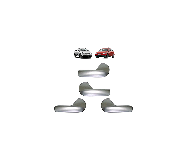 KIT 4 MAÇANETAS INTERNA VOYAGE SAVEIRO GOL G5 G6 CINZA CLARO