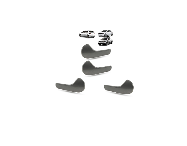 KIT 4 MAÇANETAS PORTA VOYAGE GOL SAVEIRO G7 CINZA ESCURO