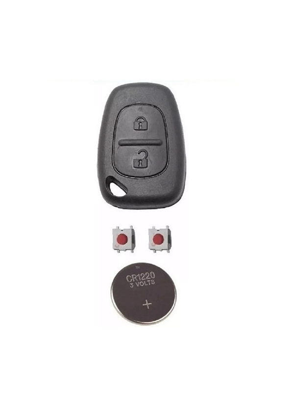 KIT CAPA CHAVE TELECOMANDO RENAULT CLIO MASTER 2 BOTÕES