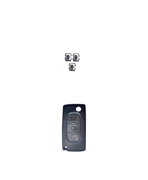 Kit capa chave canivete Peugeot Citroen 3 botões farol