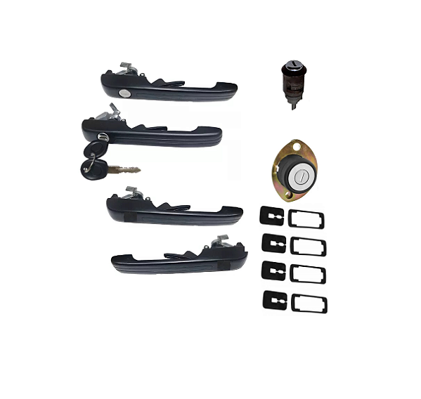 KIT MAÇANETAS E CILINDROS SANTANA G2 VERSAILLES COR PRETO