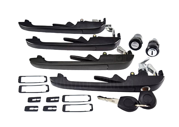 KIT MAÇANETAS E CILINDROS MESMA CHAVE VOYAGE 87 Á 95 FRISO PRETO
