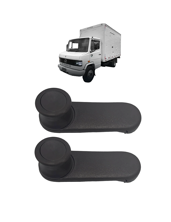 PAR MANIVELA CINZA DO VIDRO DA PORTA  MB 709 PRETA