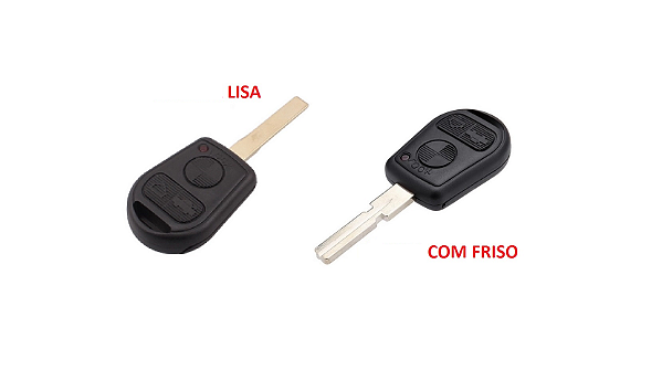 CHAVE COMPLETA BMW 3 BOTÕES LÂMINA LISA OU COM FRISO