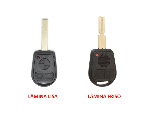 CHAVE CARCAÇA BMW 3 BOTÕES LÂMINA COM FRISO OU LISA