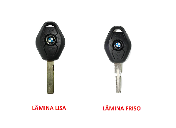 CHAVE CARCAÇA BMW 3 BOTÕES LÂMINA LISA OU COM FRISO