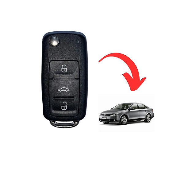 CHAVE PRESENÇA 3 BOTÕES COMPLETA JETTA TIGUAN  5K0837202 AJ / E