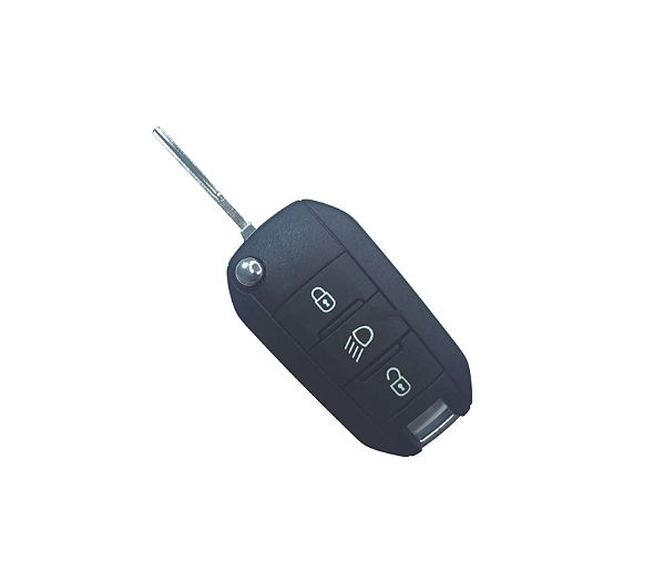 CHAVE CANIVETE COMPLETA PEUGEOT 208 308 3 BOTÕES FAROL